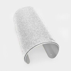Long Silver Wide Crystal Style Armor Cuff Bracelet
